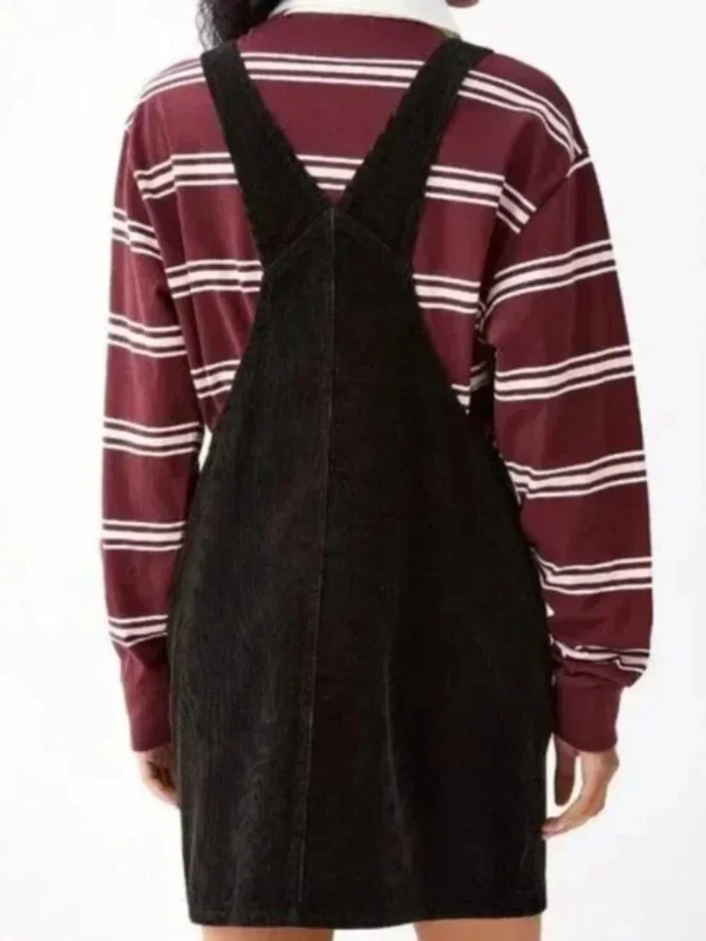 NWT Corduroy apron dress black 100% cotton - Picture 3 of 4